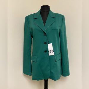 Zara Green Blazer Women, New With Tags, Small